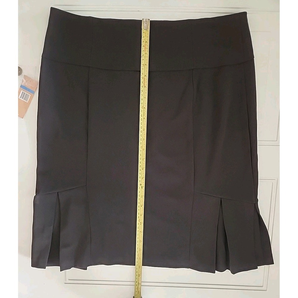 Black Hope & Harlow Pencil Skirt/ Kick Pleats/ Stretchy/Pull On/ 38in Waist / XL - Picture 6 of 10